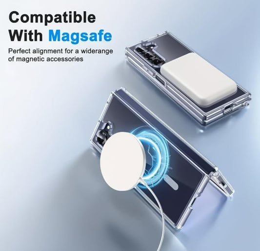 Husa Samsung Galaxy Z Fold 6, transparentă MagSafe, anti-soc