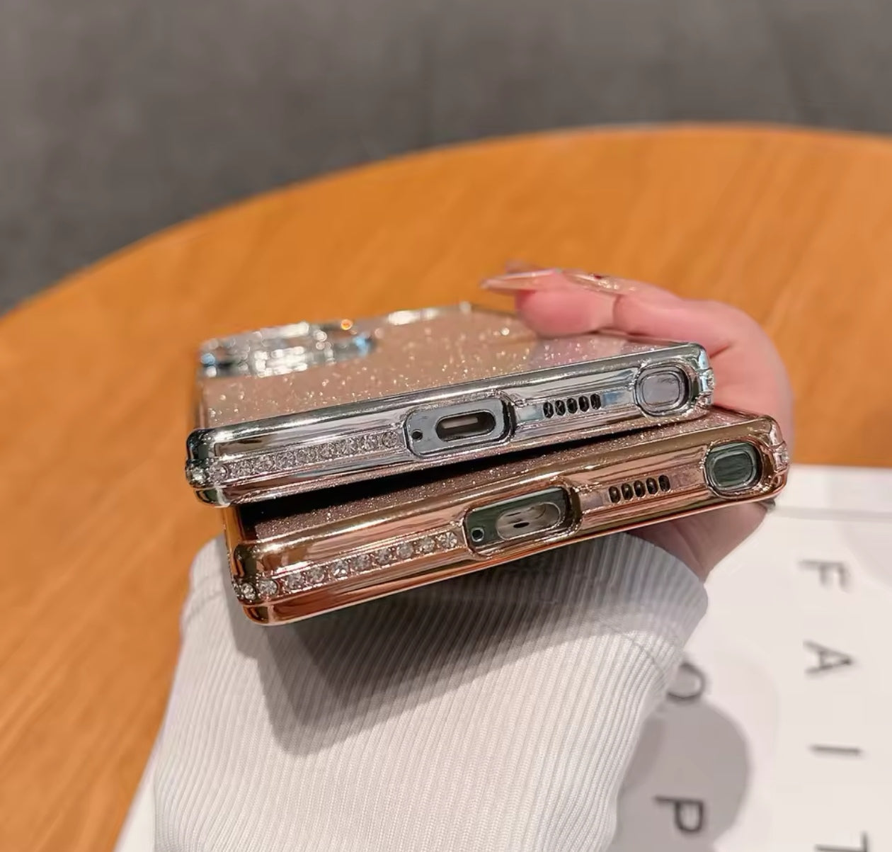 Husa Samsung Galaxy S25 Ultra ,Sclipici,strasuri si pietre pe margini, Auriu+alte culori