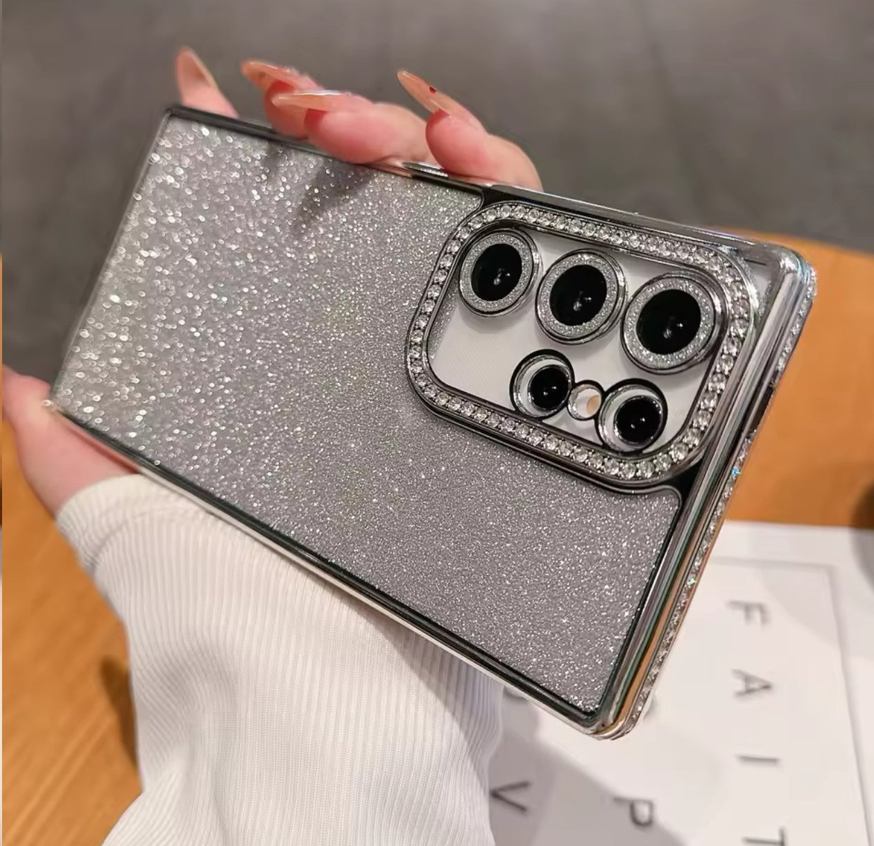 Husa Samsung Galaxy S22 Plus ,Sclipici,strasuri si pietre pe margini, Roz+alte culori