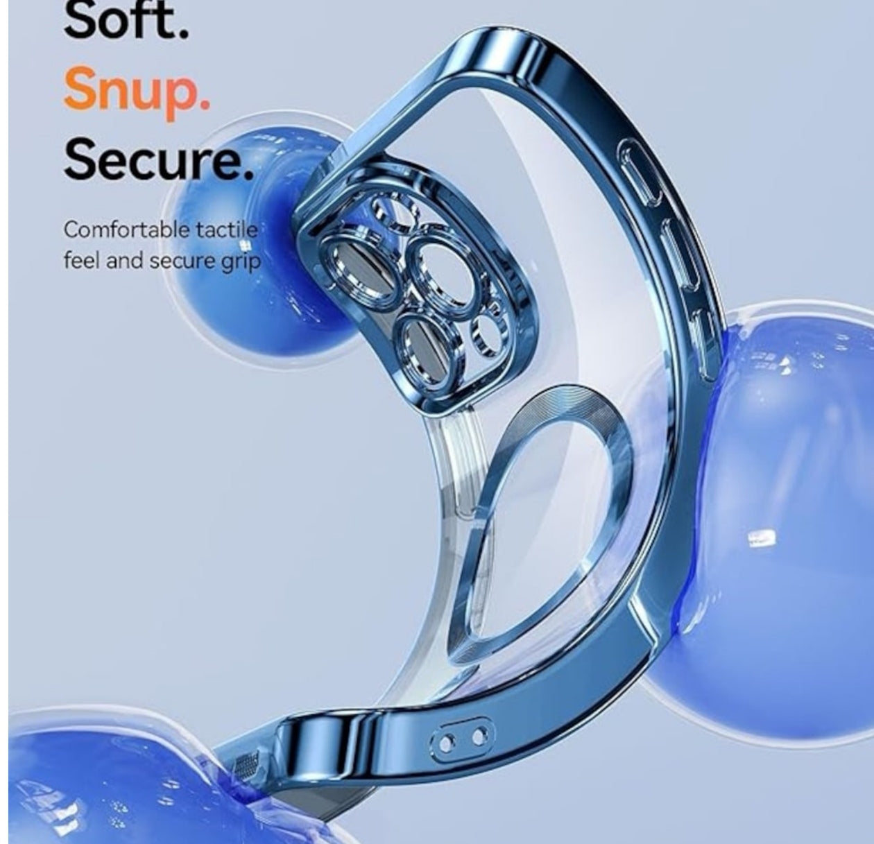 Husa iPhone 16 Pro Max,MagSafe si protectie pentru lentile,Albastru