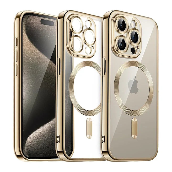 Husa iPhone 16 Pro Max,MagSafe si protectie pentru lentile,Auriu