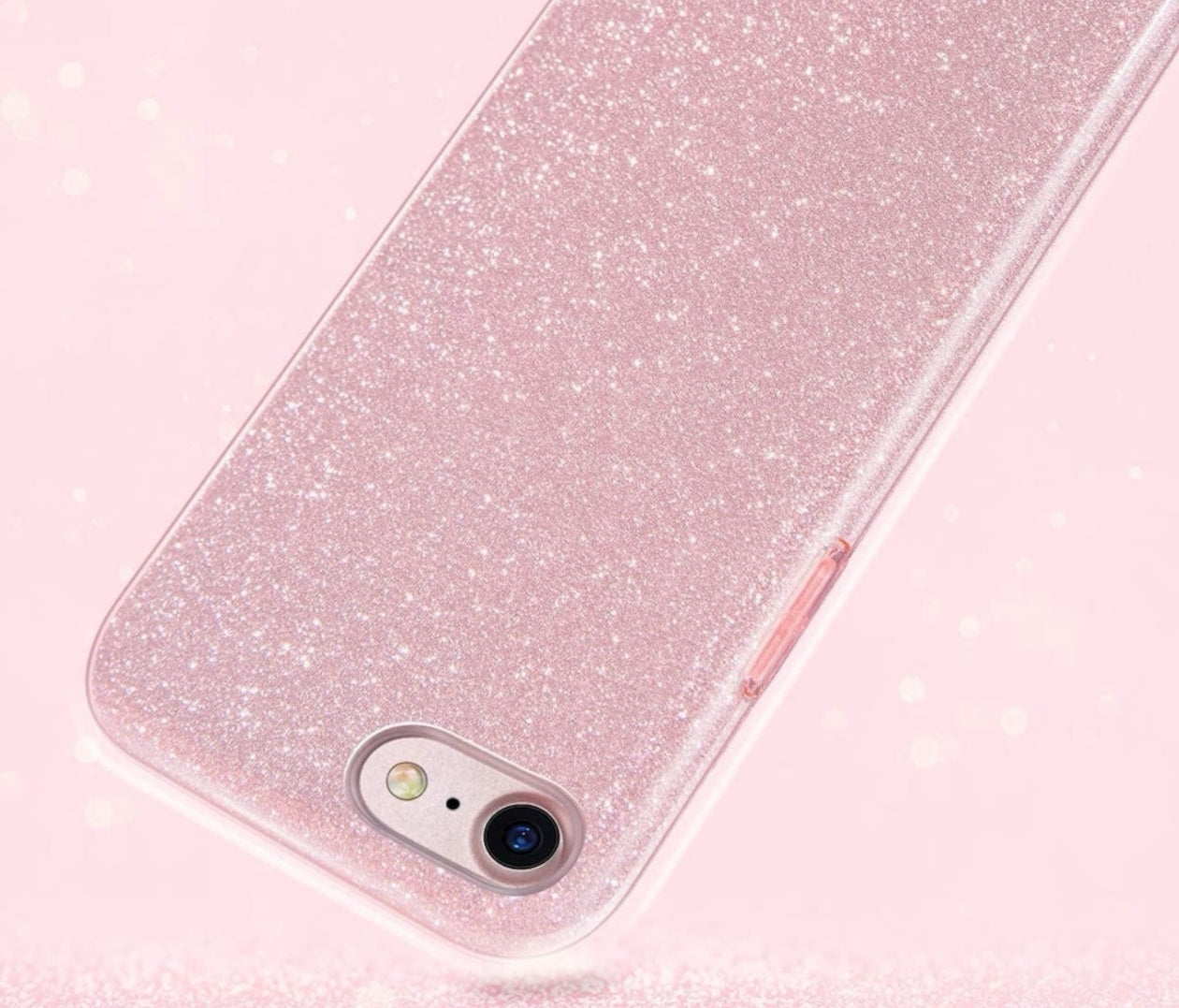 Husa iPhone 7/8/SE ,silicon,cu sclipici Roz +alte culori