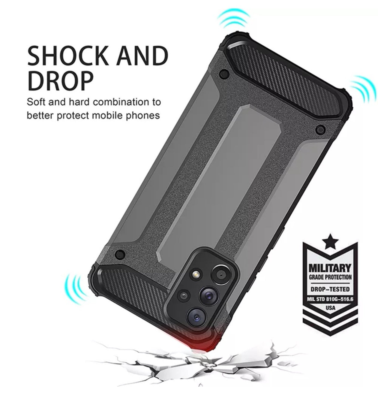 Husa Hybrid Antisoc , Samsung A23 ,Auriu +alte culori