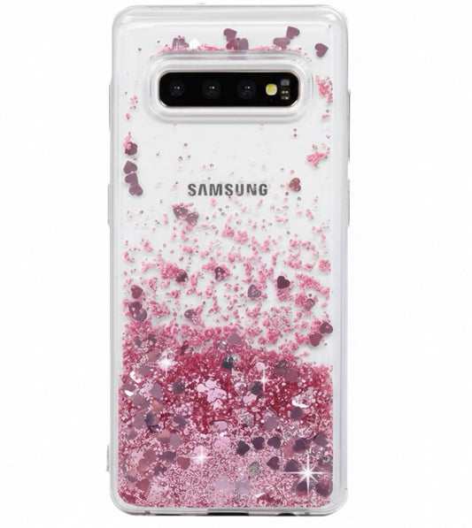 Husa Samsung Galaxy S10  , cu Lichid si Sclipici,Roz