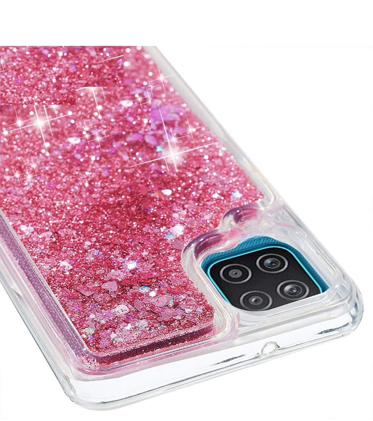 Husa Samsung Galaxy A22 5G, cu Apa si Sclipici, Roz