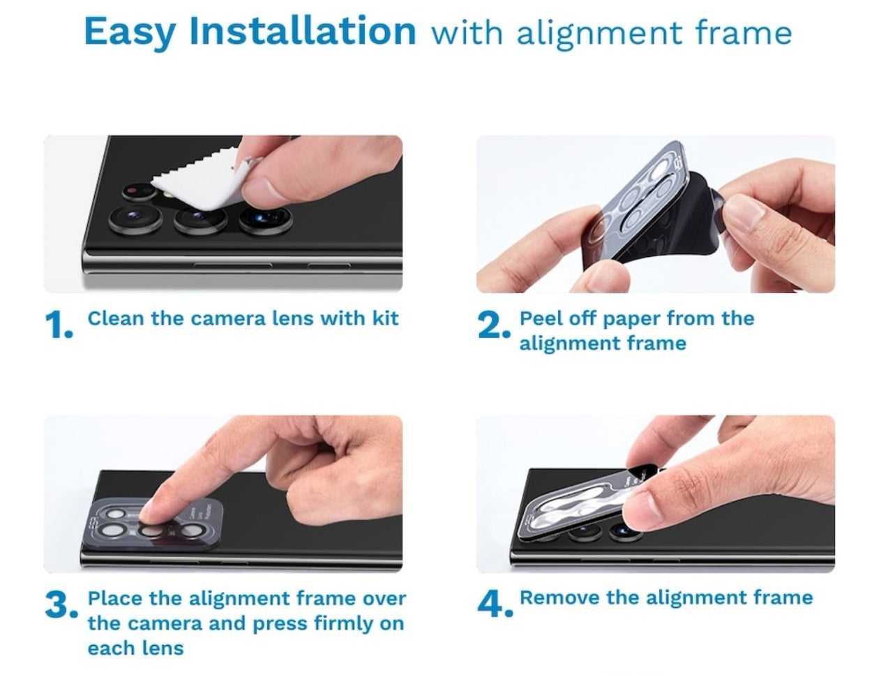 Folie pentru camere, Samsung Galaxy S25 Ultra, Individual, Transparent