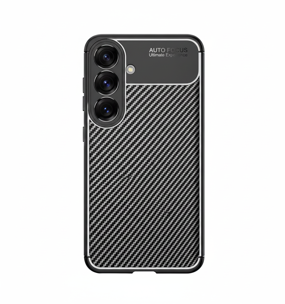 Husa Samsung Galaxy A56 , Silicon CarbonFiber ,Antisoc, negru