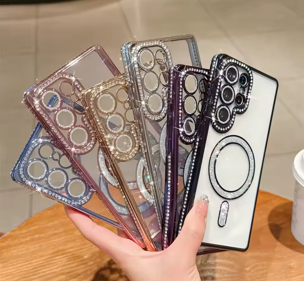 Husa Samsung Galaxy S24 Ultra ,MagSafe,Sclipici,strasuri si Pietre,Albastru +alte culori