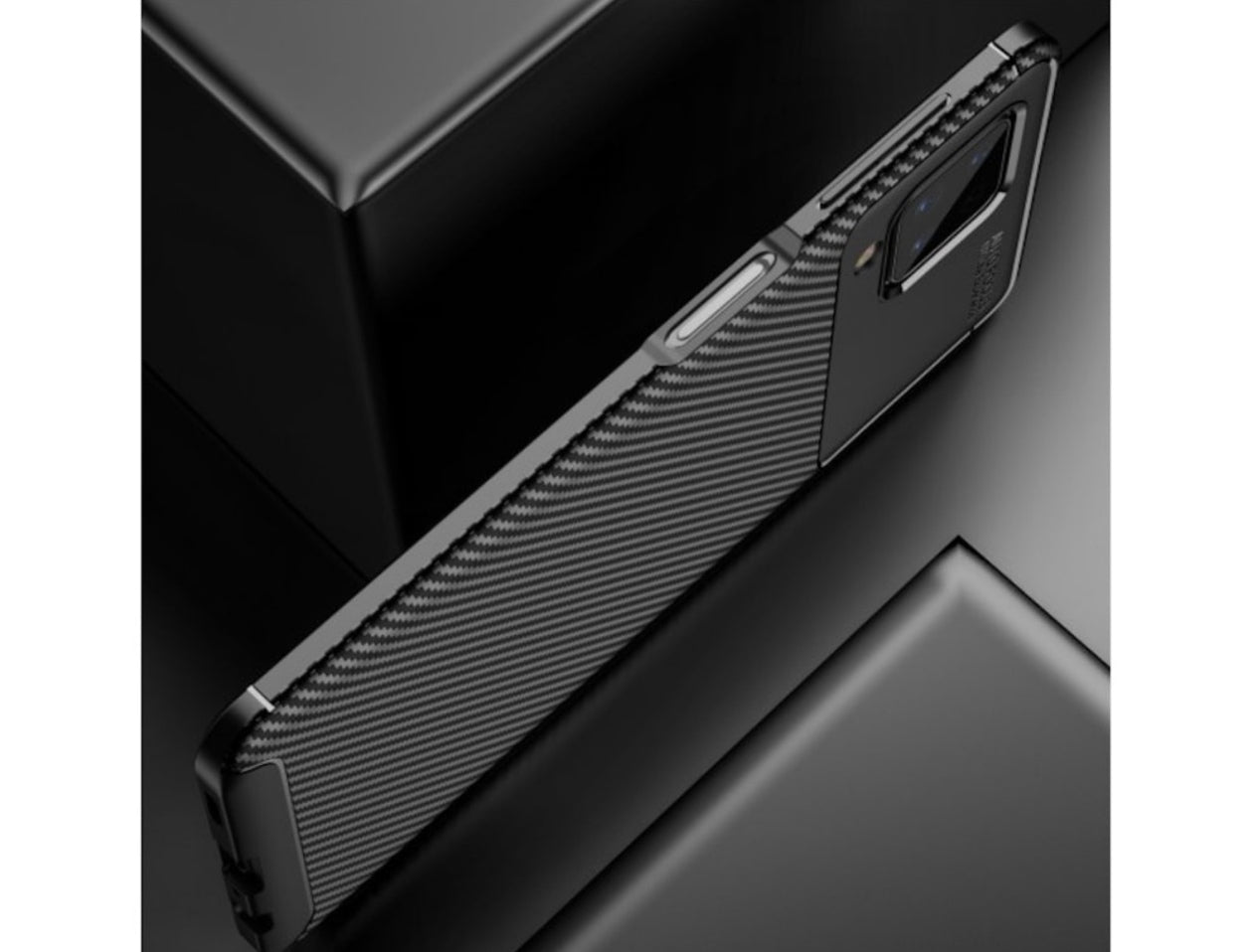 Husa Samsung Galaxy A12 5G , Silicon CarbonFiber ,Antisoc, negru