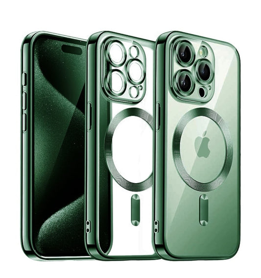 Husa iPhone 16 Pro Max,MagSafe si protectie pentru lentile,Verde