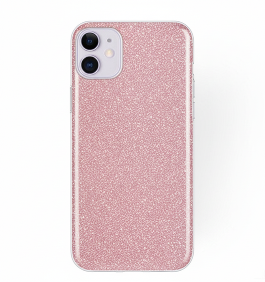 Husa iPhone 12 ,silicon,cu sclipici Roz +alte culori