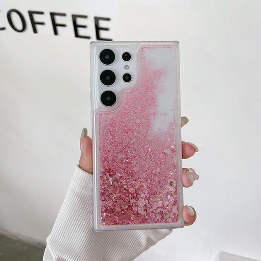 Husa Samsung Galaxy S24 Ultra , cu Lichid si Sclipici,Roz