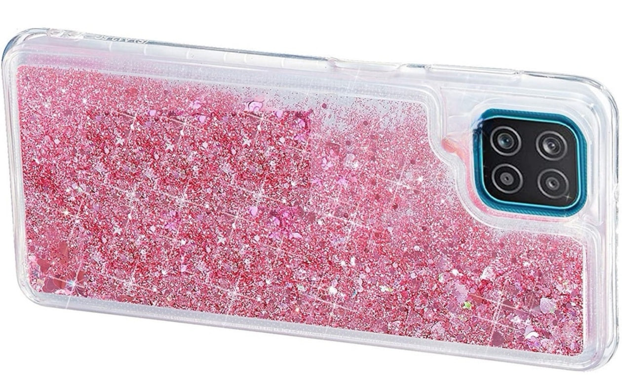 Husa Samsung Galaxy A22 5G, cu Apa si Sclipici, Roz