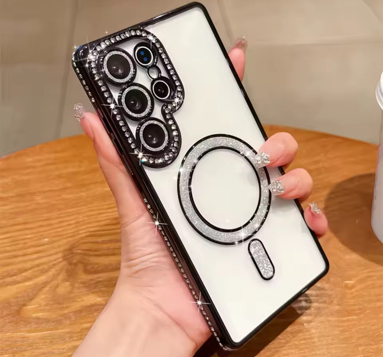 Husa Samsung Galaxy S24 Ultra ,MagSafe,Sclipici,strasuri si Pietre,Albastru +alte culori